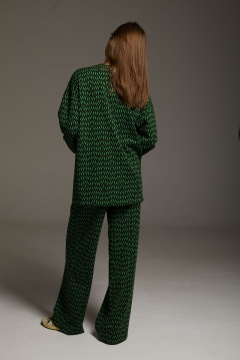 Брюки и джемпер свободного силуэта из трикотажа DAVA 182 черный-зеленый - фото 5