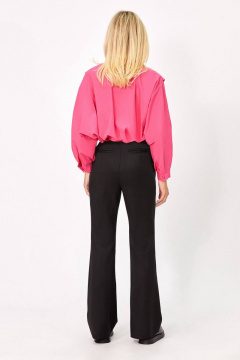 Блуза из текстиля с воротником-стойкой и складками Rivoli 2355.2 розовый - фото 2