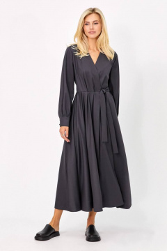 Платье на запах с пышной юбкой и V-образным вырезом Rivoli 7141.1 графит - фото 1