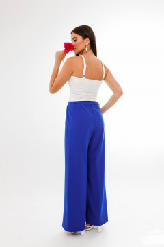 костюм из текстиля с приталенными брюками и жакетом Anelli 1398 василек - фото 5