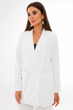 костюм из текстиля с приталенными брюками и жакетом Anelli 1398 молоко - фото 2