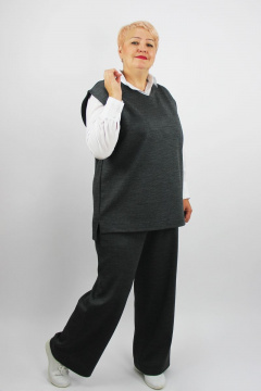 Брюки и джемпер комплект вязаное трикотаж шерсть Полесье С0188-23 3С3101-Д43 170 глубокий_черный - фото 1