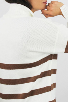 белый джемпер из трикотажа со спущенными плечами и удлинённым рукавом Полесье С1424-22 3С3062-Д43 158,164 супербелый - фото 3