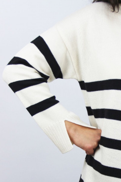 бежевый джемпер из трикотажа со спущенными плечами и удлинённым рукавом Полесье С1424-22 3С3062-Д43 158,164 экрю - фото 3