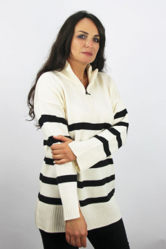 бежевый джемпер из трикотажа со спущенными плечами и удлинённым рукавом Полесье С1424-22 3С3062-Д43 158,164 экрю - фото 2