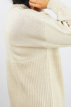 бежевый джемпер из вязаного трикотажа с круглым вырезом Полесье С1426-22 3С8775-Д43 158,164 фрез - фото 3