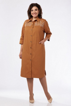 Платье из хлопка и текстиля с кокетками и вышивкой Jurimex 2979 - фото 1