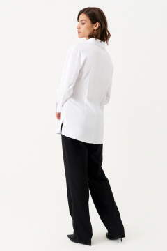 Блуза белая деловая с длинным рукавом и силуэтом Панда 157840w белый - фото 3