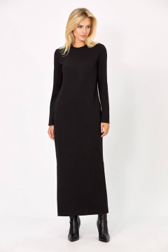Теплое трикотажное платье макси с карманами и молнией Rivoli 7140 чёрный - фото 4
