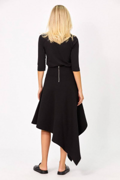 Трапециальная юбка с складками и резинкой из трикотажа Rivoli 4039 чёрный - фото 3