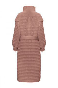 Бежевое демисезонное пальто с отложным воротником и вытачками Elema 5-12340-1-164 тёмно-бежевый - фото 3