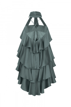 серое нарядное платье из текстиля для демисезона Elema 5К-12986-1-170 графит - фото 3