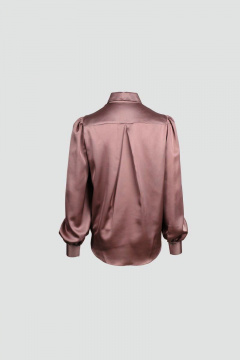 Коричневая блуза из текстиля в нарядном стиле BURVIN 8375-51 1 - фото 2