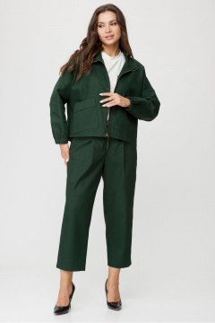 Демисезонный зеленый костюм из хлопкового джинса Michel chic 1351 зеленый - фото 4
