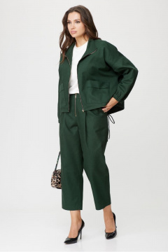 Демисезонный зеленый костюм из хлопкового джинса Michel chic 1351 зеленый - фото 2
