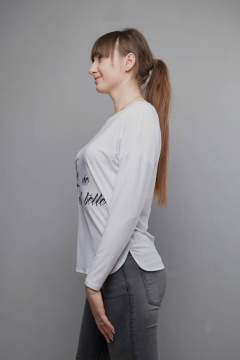 Блуза белая с рукавом «летучая мышь» и разрезами Mita ЖМ913 белый - фото 2