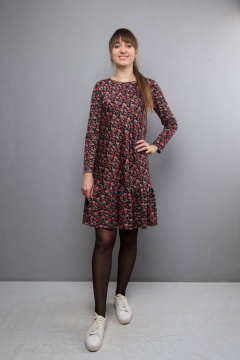 Платье с воланом, мелкий цветочный принт и длинными рукавами Mita ЖМ1029 - фото 2