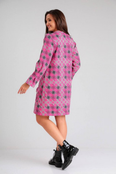 Платье из трикотажа и хлопка с принтом гусиная лапка Mubliz 097 - фото 2