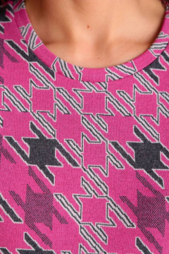 Платье из трикотажа и хлопка с принтом гусиная лапка Mubliz 097 - фото 4