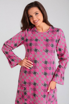 Платье из трикотажа и хлопка с принтом гусиная лапка Mubliz 097 - фото 3
