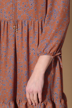 Свободное платье из шифонового принтованного шифона с воланом Anna Majewska 1355 - фото 5