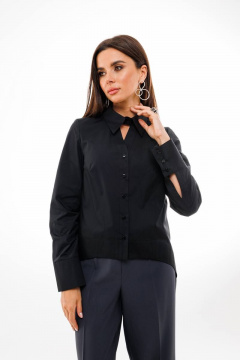 Деловая рубашка с треугольными вырезами из текстиля Anelli 1393 черный - фото 1