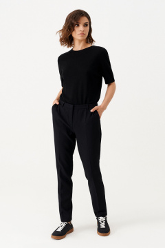 Классические брюки с высокой посадкой в офисном стиле Панда 159860w черный - фото 2