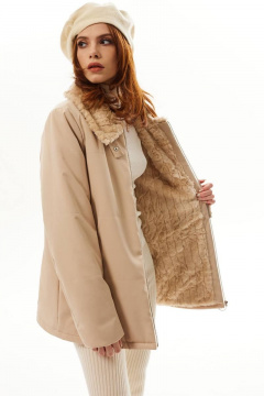 Демисезонная бежевый куртка на меховой подкладке Golden Valley 7151 бежевый - фото 3