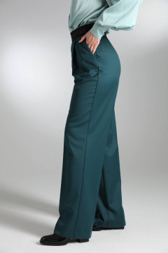 Широкие прямые брюки с карманами из текстиля LM ИК5392 изумруд - фото 2