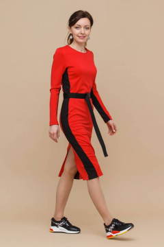 Платье трикотажное на каждый день, приталенное, демисезон Domna 5522 - фото 2