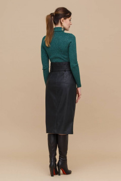 Юбка миди из экокожи с высокой посадкой и поясом Domna 71106 - фото 5