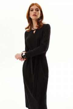 платье прямого силуэта без воротника с карманами Golden Valley 4984 черный - фото 5