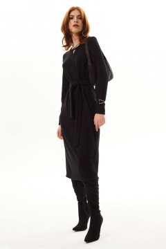 платье прямого силуэта без воротника с карманами Golden Valley 4984 черный - фото 1
