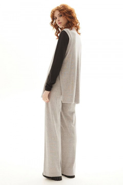 брюки и жилет из трикотажа с прямым кроем и карманами Golden Valley 6568 серый - фото 5