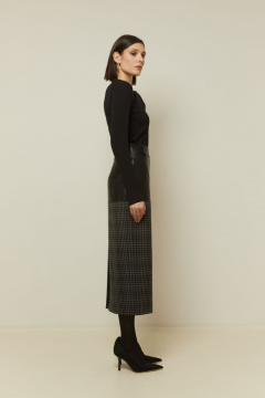 Демисезонная юбка классического кроя из ткани Elema 4К-12976-1-170 клетка - фото 2
