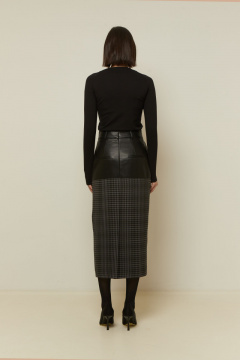 Демисезонная юбка классического кроя из ткани Elema 4К-12976-1-170 клетка - фото 3