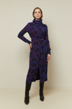 Платье  мультиколор синий демисезон Elema 5К-13132-1-164 принт_синий - фото 1