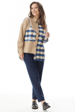 Блуза, брюки Магия моды 2334 беж_синий - фото 4