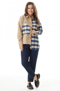 Блуза, брюки Магия моды 2334 беж_синий - фото 1
