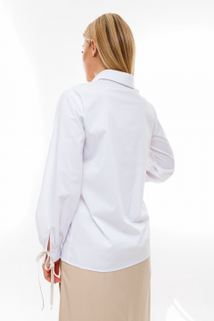 Изящная белая рубашка из хлопка с широкими рукавами NikVa 346-7 молоко - фото 2
