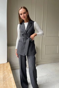 Демисезонный трикотажный комплект тройка жилет, джемпер и брюки PUR PUR 11-219 - фото 2