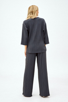 Блуза свободного кроя из трикотажа на каждый день NikVa 389 графит - фото 3