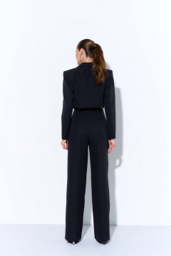 Короткий жакет прямого кроя без застежки AG Green L1023-4 черный - фото 3