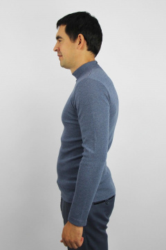 Демисезонный мужской свитер из трикотажа с воротником-стойкой Полесье С3149-22 2С5277-Д43 182,188 туча - фото 2