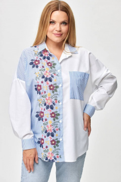 Блуза Michel chic 778 голубой/белый - фото 1