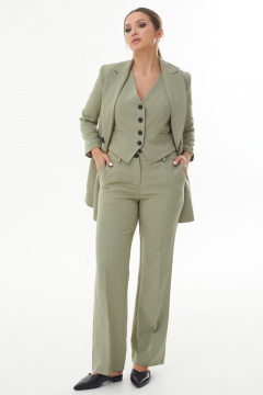 Зеленый костюм двойка из хлопка для делового стиля AURA otd 9185 оливковый - фото 1