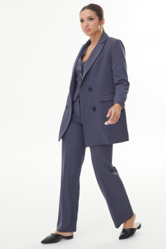 Темно-серая двойка жакет с пуговицами и классическими брюками AURA otd 9189 темно-серый - фото 3