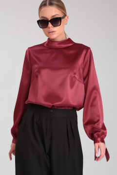 Блузка прямого силуэта из текстиля с воротником-стойкой Angelina & Сo 881 - фото 5