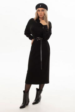 Платье свободного кроя из вискозы и трикотажа Golden Valley 4939 черный - фото 2