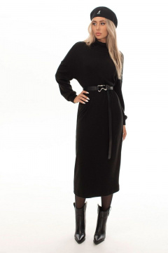 Платье свободного кроя из вискозы и трикотажа Golden Valley 4939 черный - фото 1